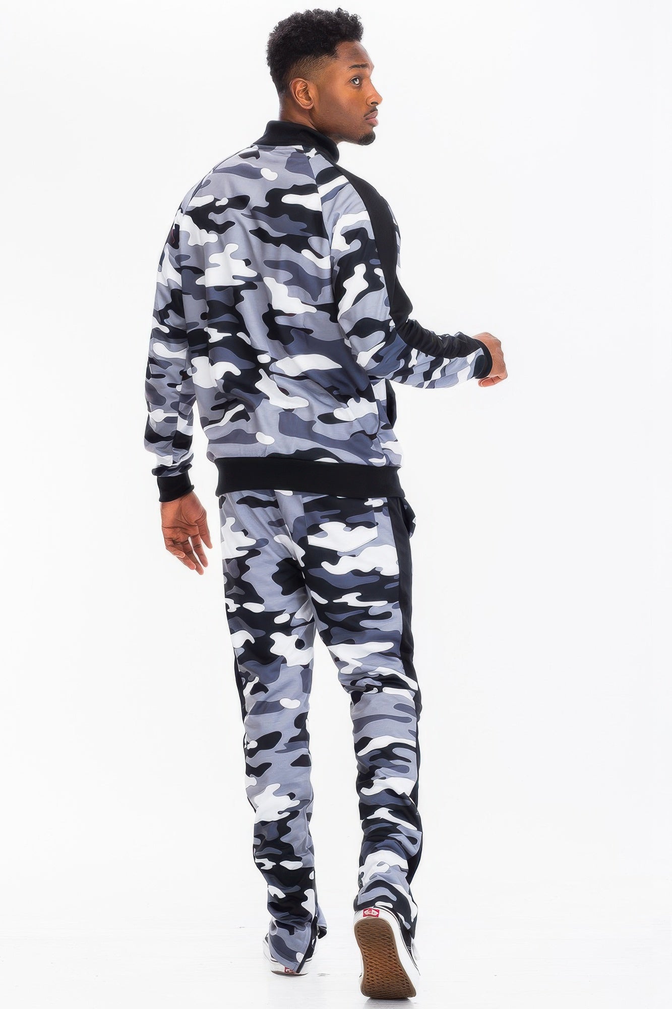 Full Camo With Stripe Track Bottom Pants - MENS BASIC & ACTIVEWEAR