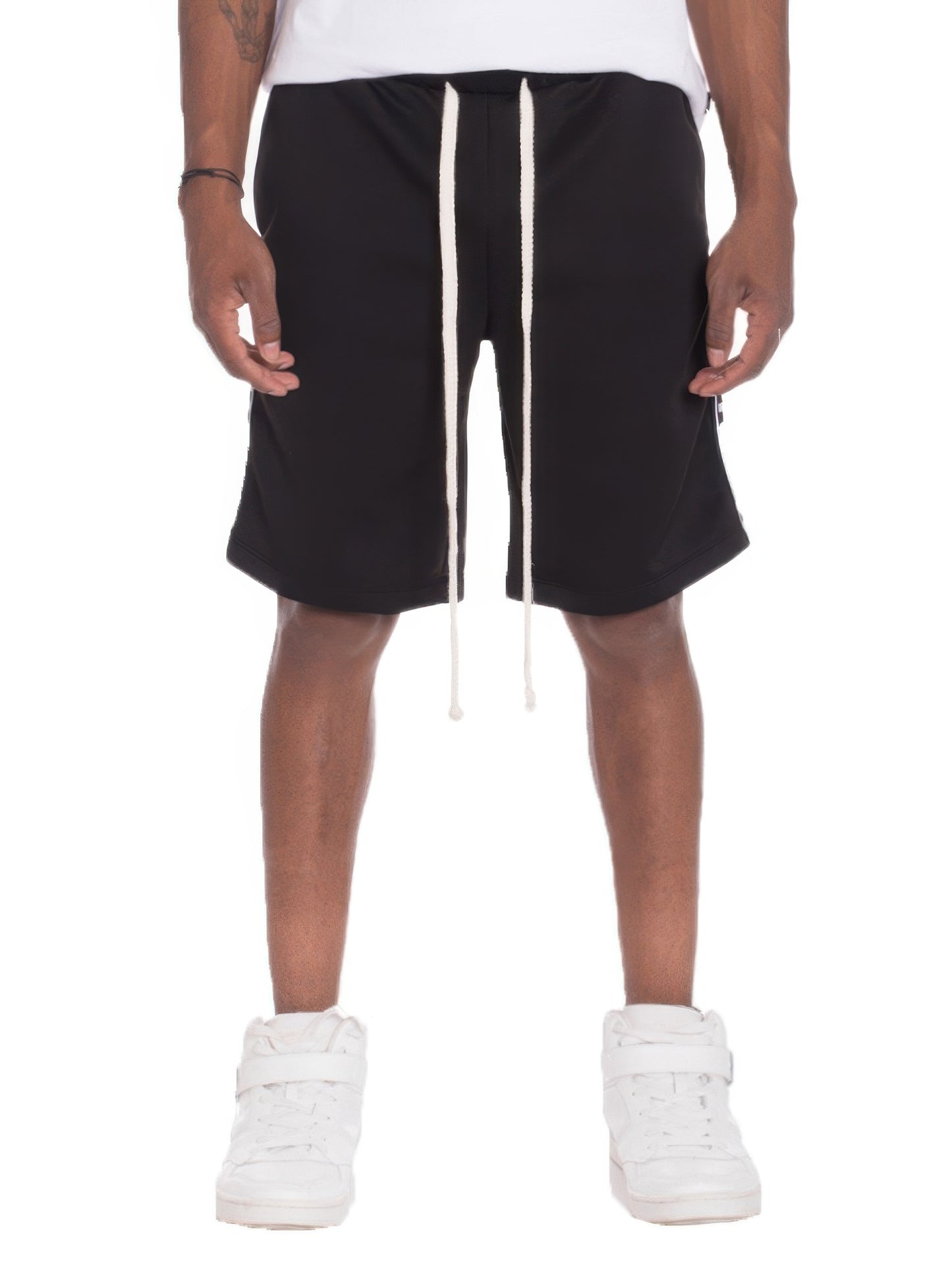 Mens Checkered Stripe Track Shorts - MENS BASIC & ACTIVEWEAR