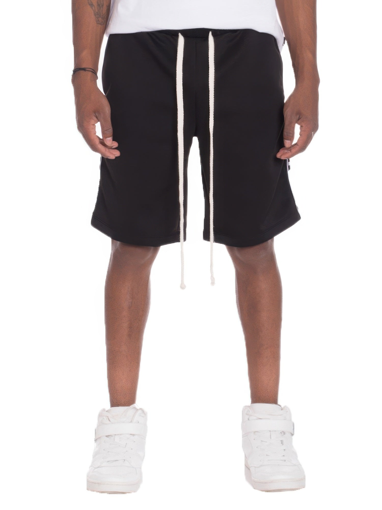 Mens Checkered Stripe Track Shorts - MENS BASIC & ACTIVEWEAR