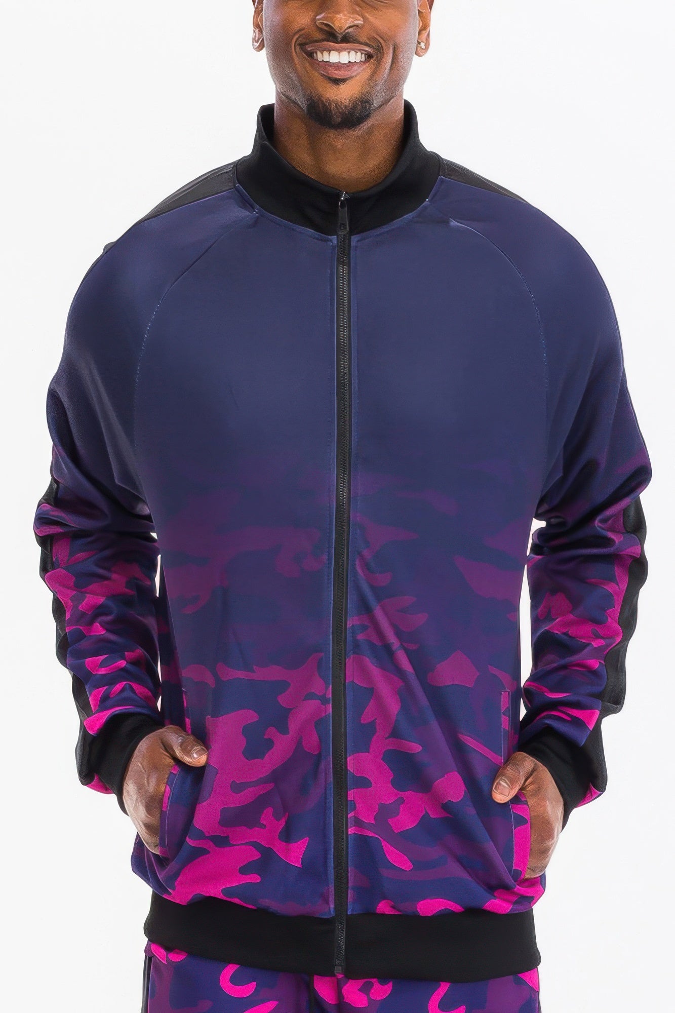 Mens Camo Ombre Track Jacket - MENS BASIC & ACTIVEWEAR