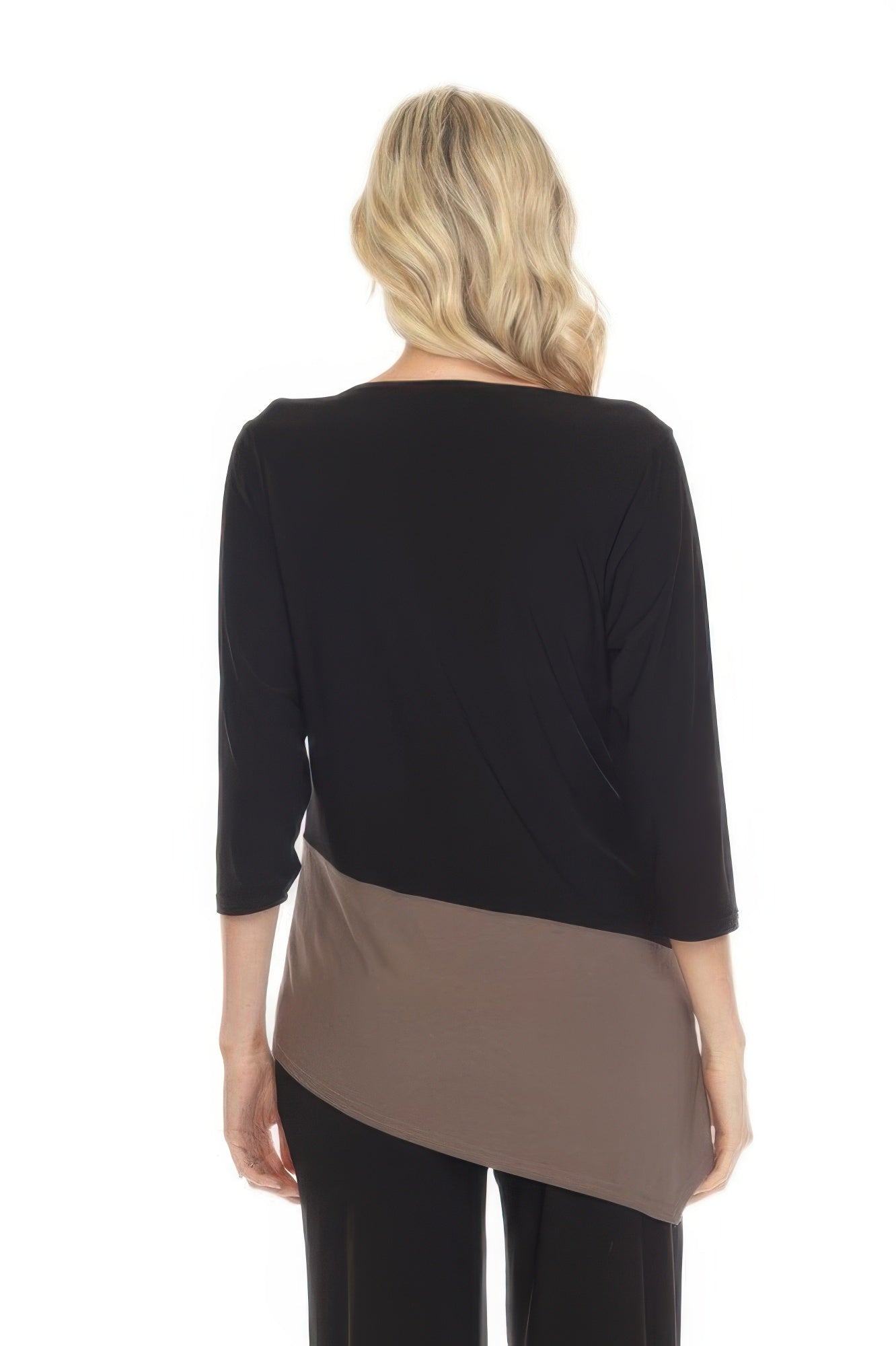 Color Block Quarter Sleeve Top
