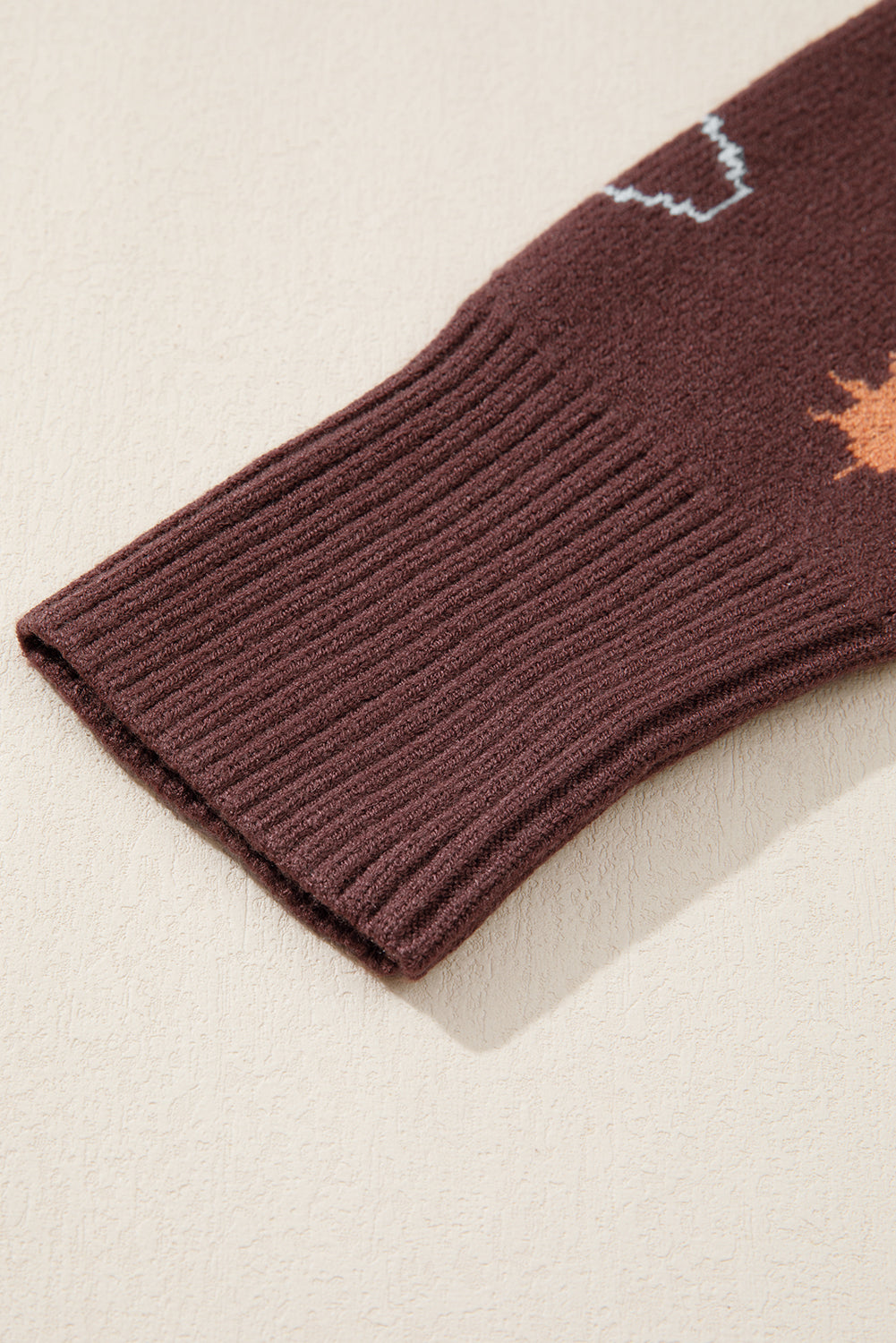 Brown Cowgirl Print Casual Sweater