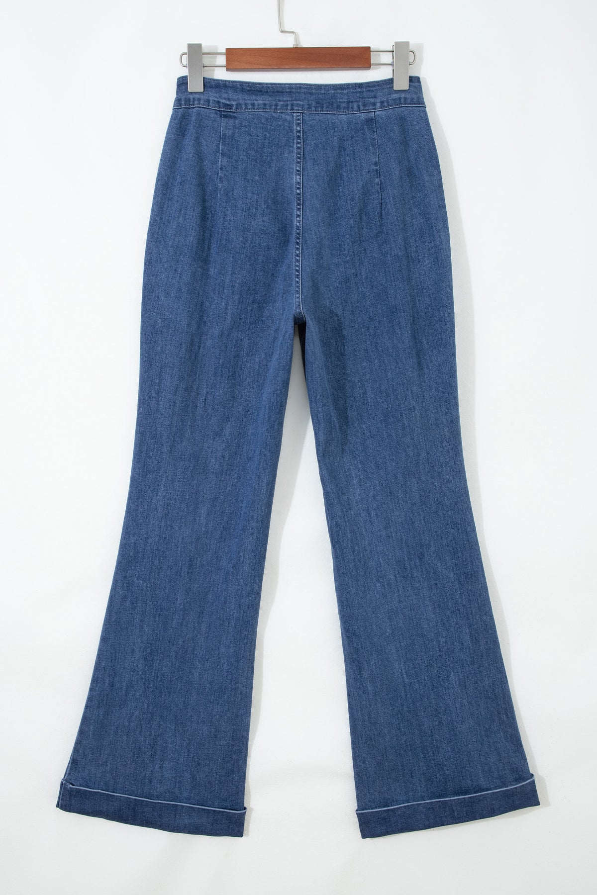 Ashleigh Blue Golden Button Rolled Edge Flare Leg Jeans