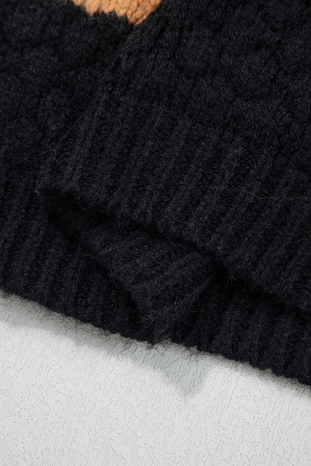 Khaki Color Block High Neck Baggy Sweater