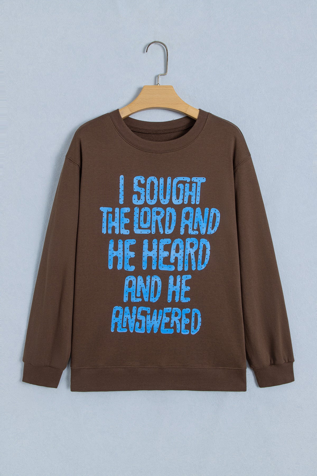 Coffee Polka Dot Slogan Print Pullover Sweatshirt