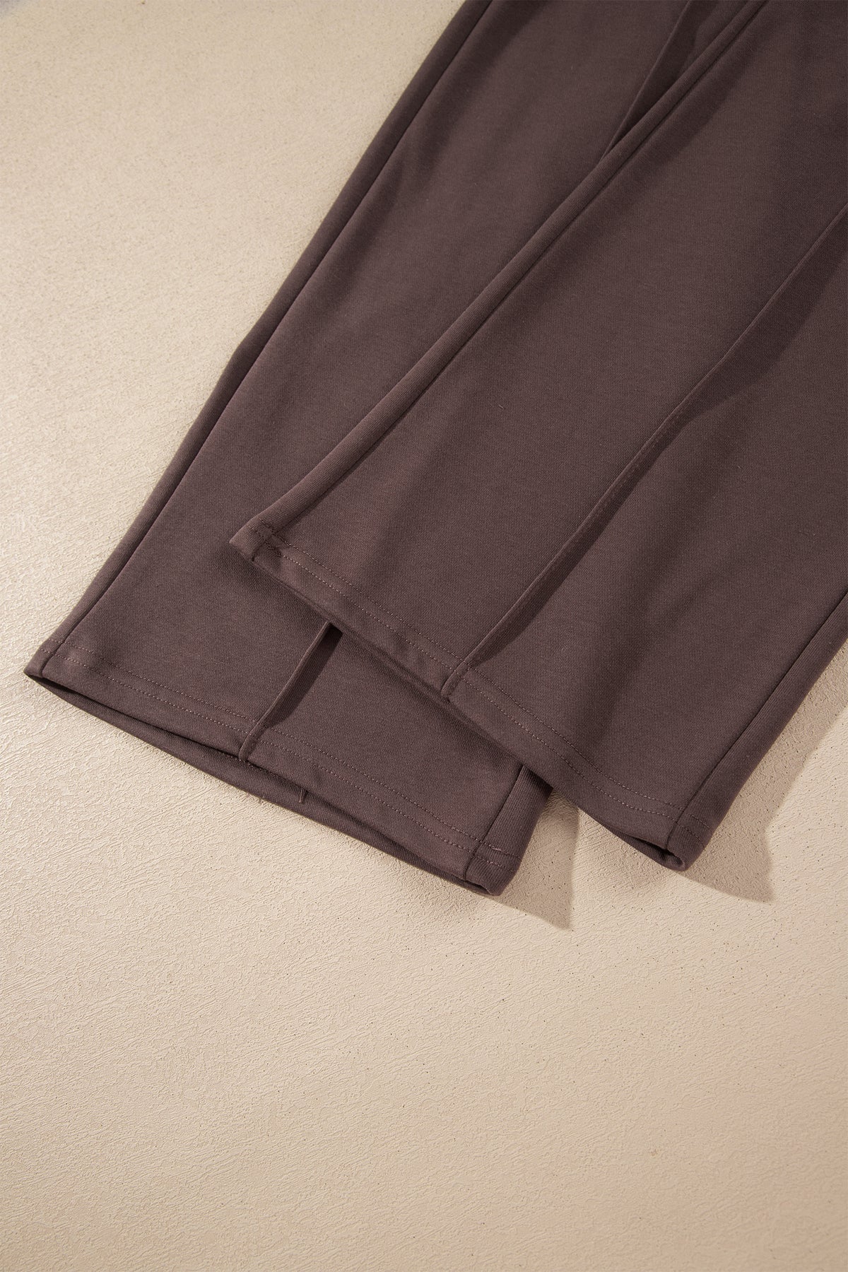 Women's Coffee Piping Trim Mock Neck Pullover Drawstring Pants Set