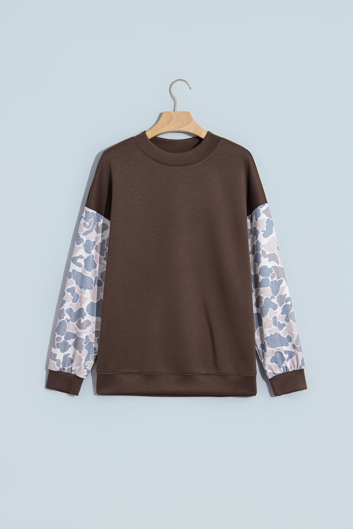 Coffee Camouflage Sleeve Crewneck Sweatshirt