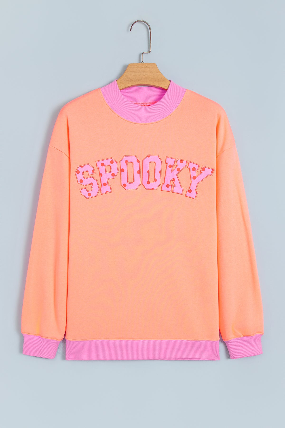 Coffee Polka Dot Colorblock Tunic Sweatshirt