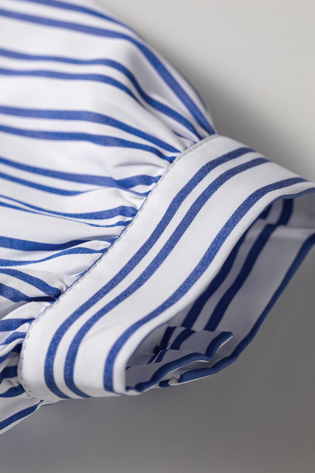 Blue Stripe Embroidered Button Front Shirt