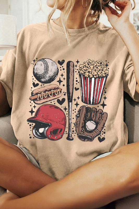 Khaki Retro Baseball Game Day T-Shirt