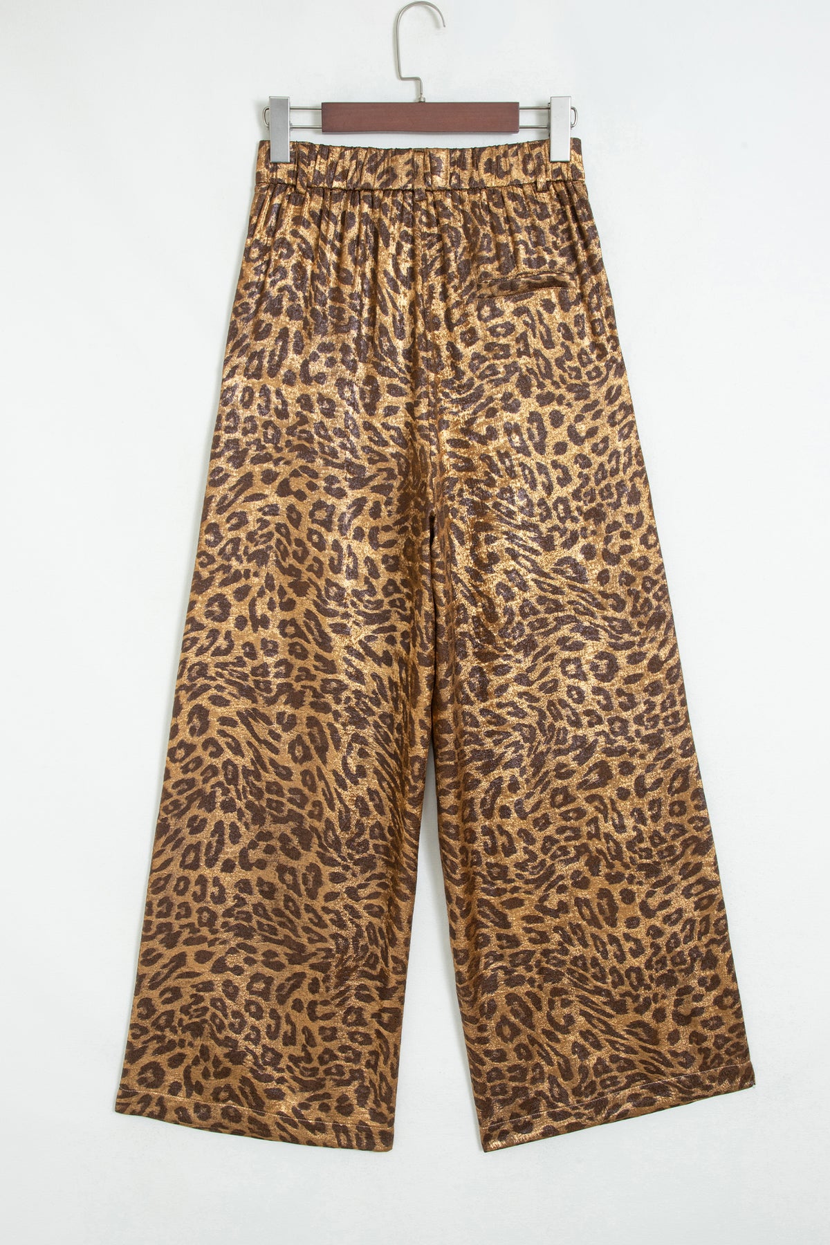 Multicolour Leopard Print Western Style Wide Leg Full-Length Pants