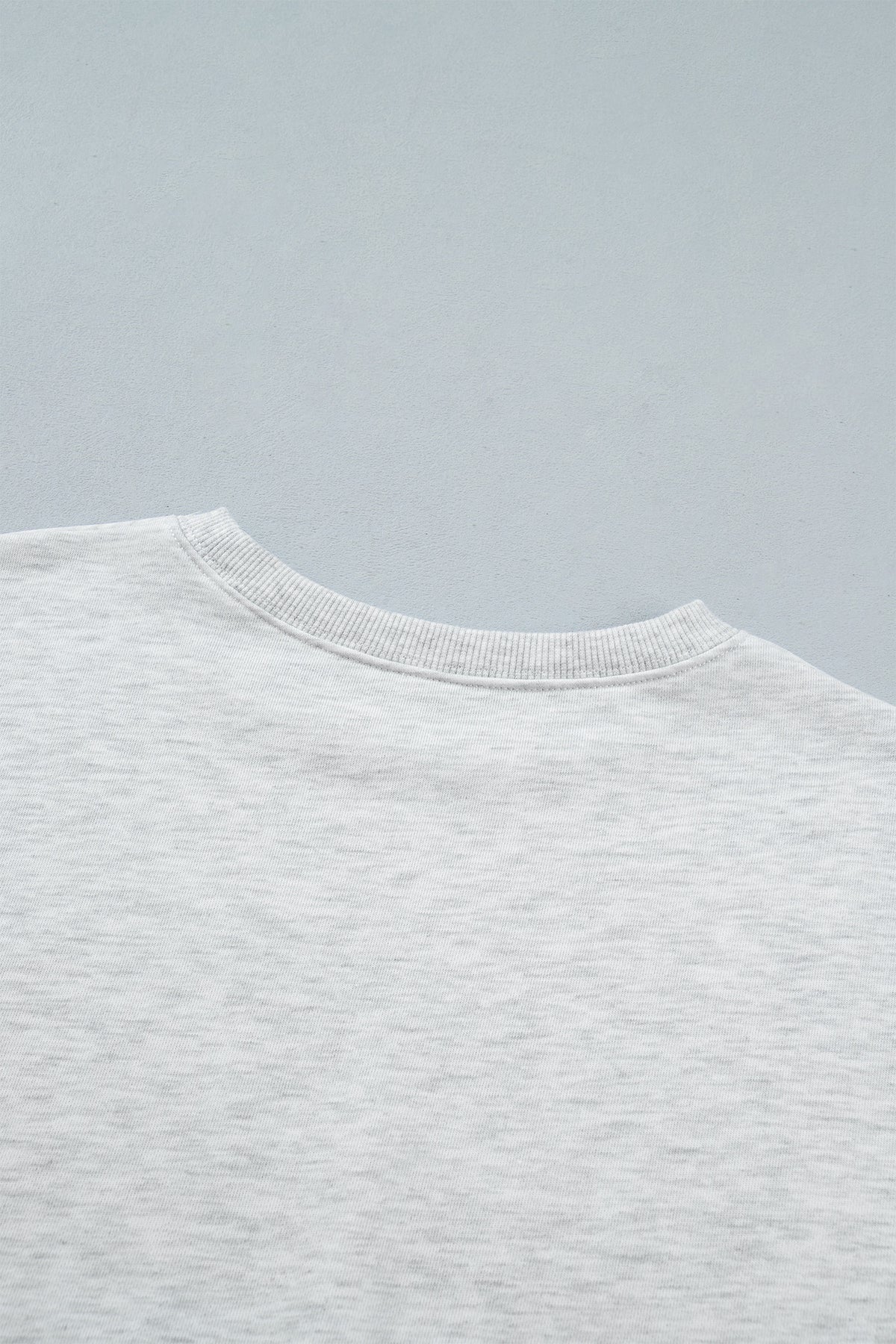 Light Grey Game Day Letter Embroidery Round Neck Sweatshirt