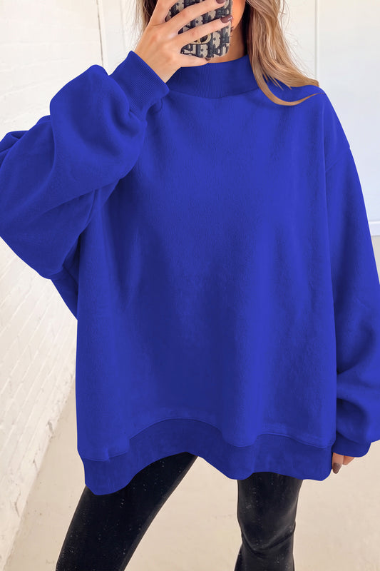 Bluing Oversize Reversible Mock Neck Sweatshirt