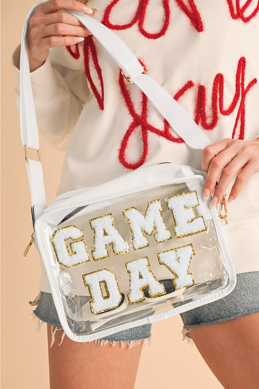 White Clear PVC GAME DAY Summer Fashion Single Shoulder Bag