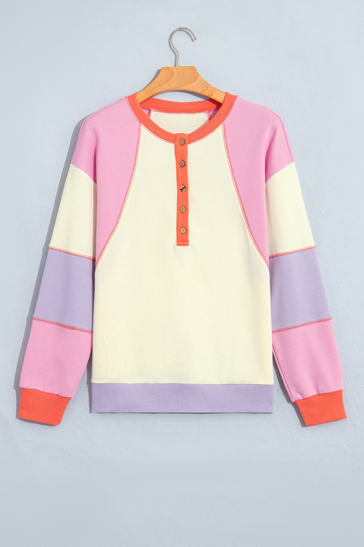 Multicolour Exposed Seam Colorblock Patchwork Top