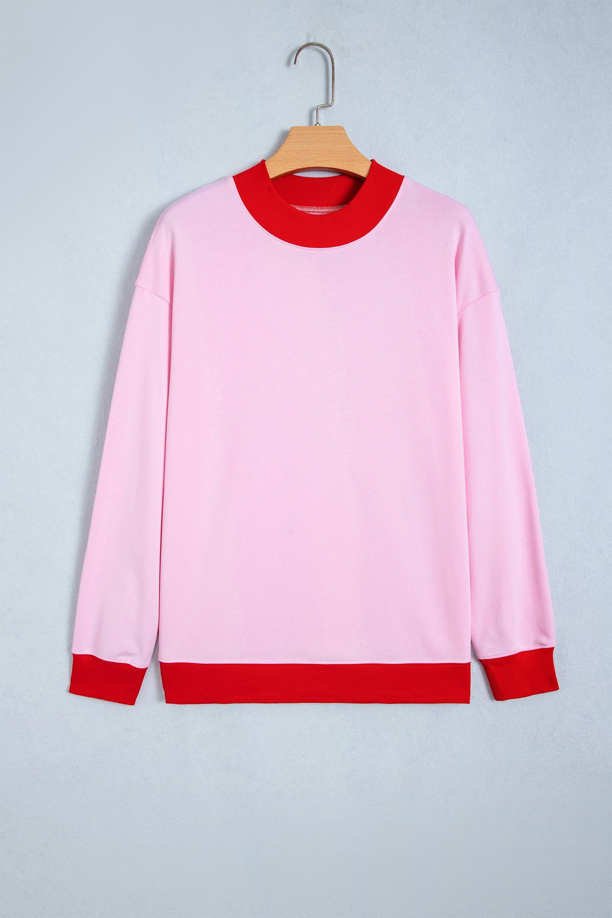 Dirty blue Colorblock Trim Crewneck Sweatshirt