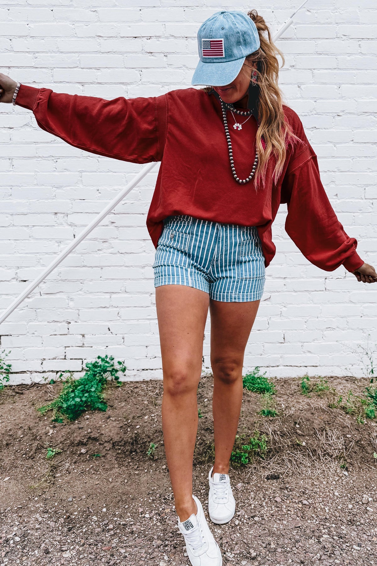 Racing Red Ribbed Cutout Back Sweatshirt