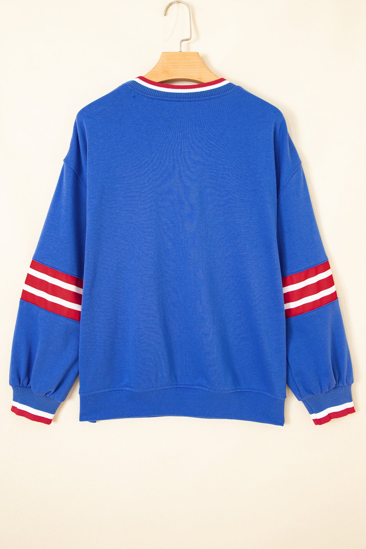 Sky Blue Abstract Racing Graphic Embroidered Sweatshirt