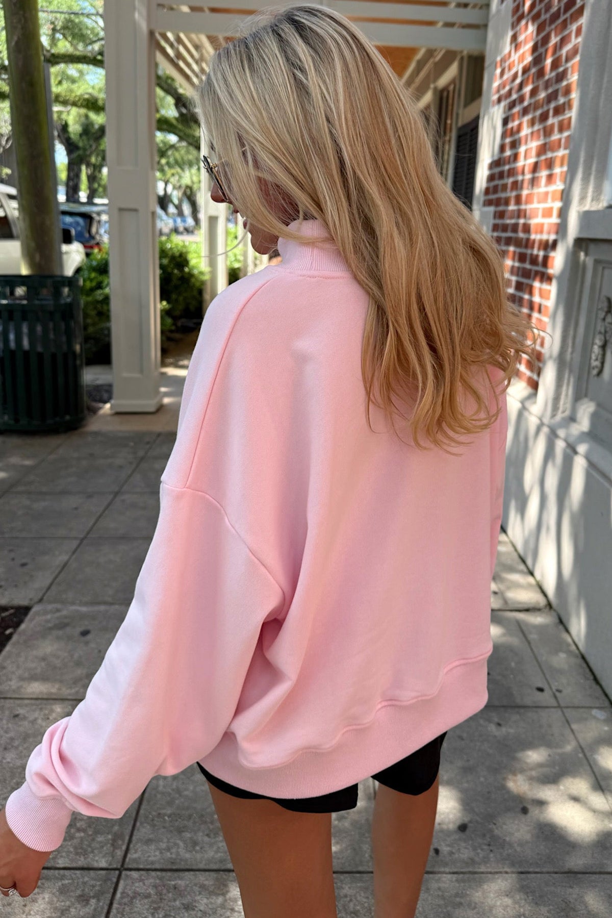 Chestnu COZY Embroidered Stand Neck Shift Sweatshirt