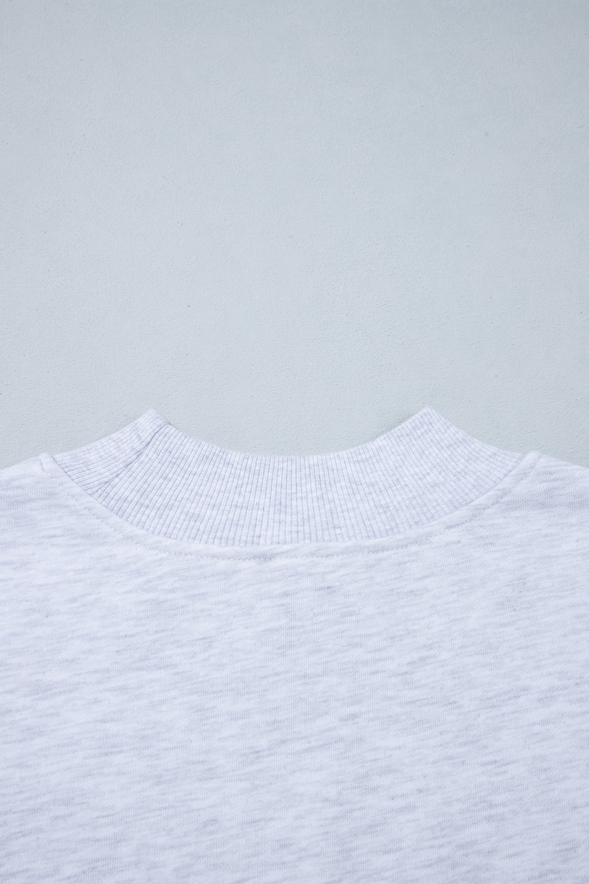 Light Grey High Neck Embroidered Checkered Sweatshirt