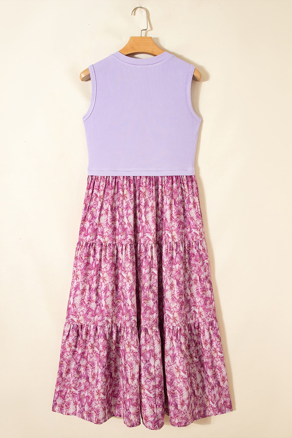 Purple Floral V-Neck Maxi Dress