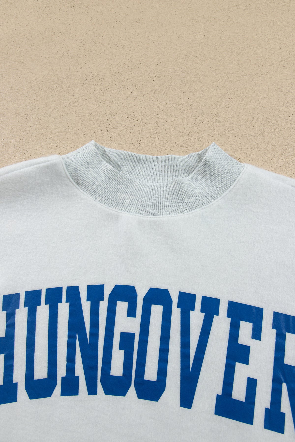 Light Gray TEQUILA HUNGOVER Reversible Print Mock Neck Sweatshirt