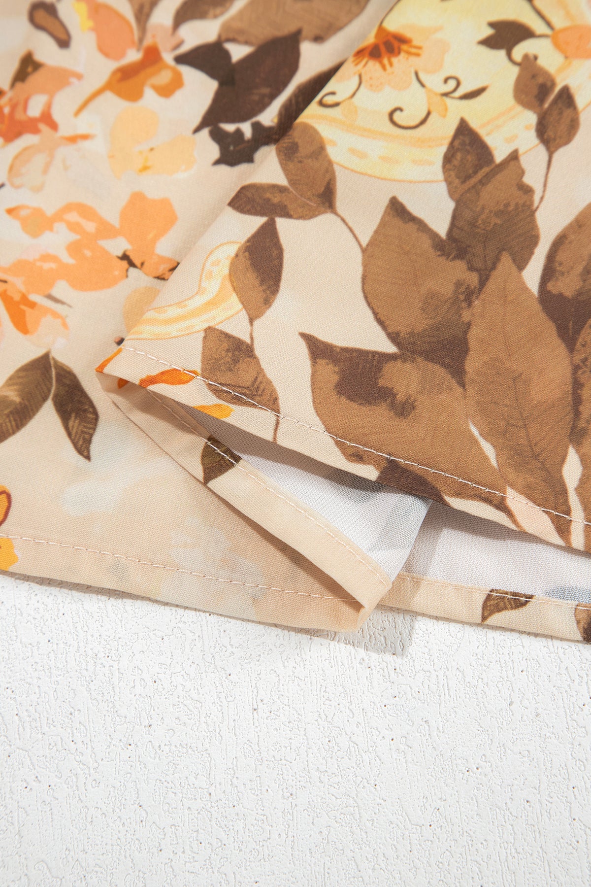 Khaki Paisley Print Decorative Binding Tape V Blouse