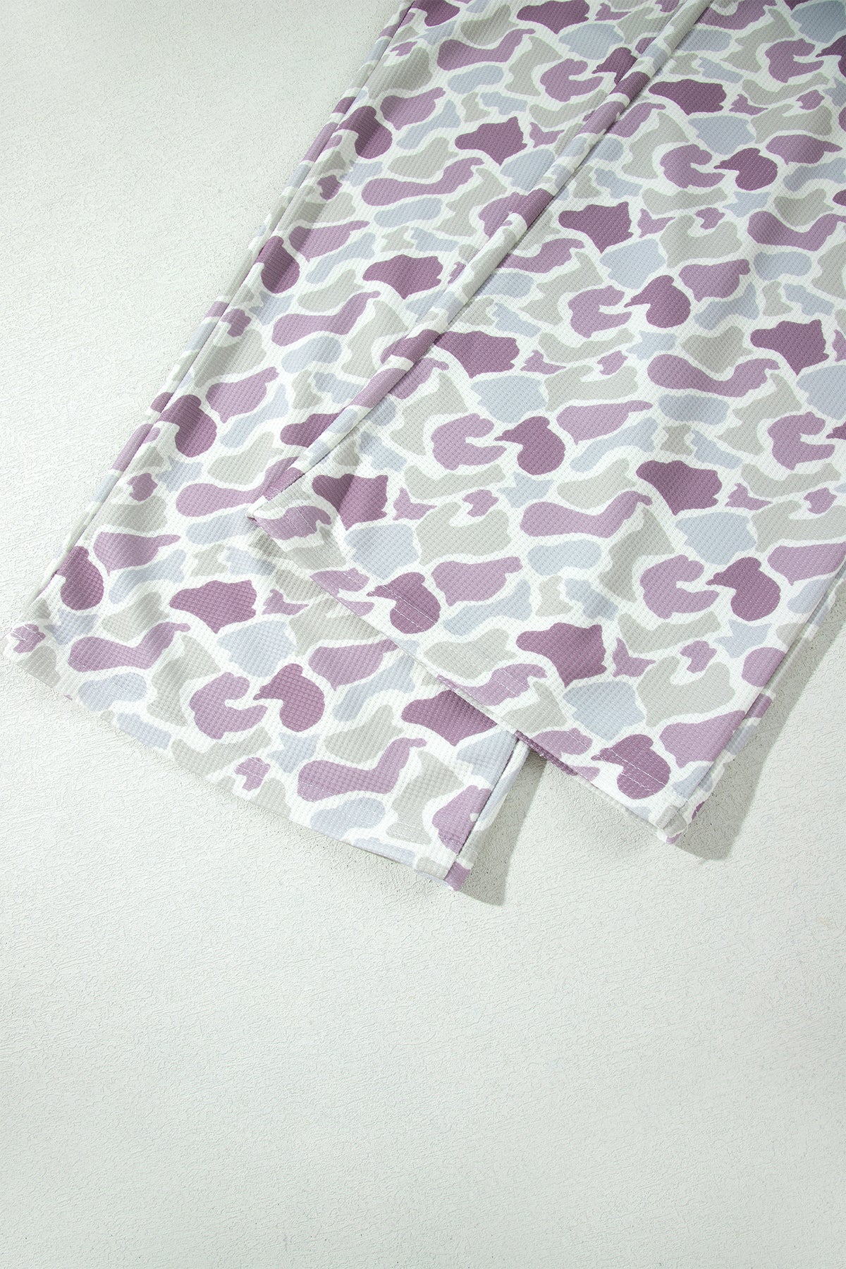 Green Camo Print Drawstring Waist Loose Fit Full-Length Pants