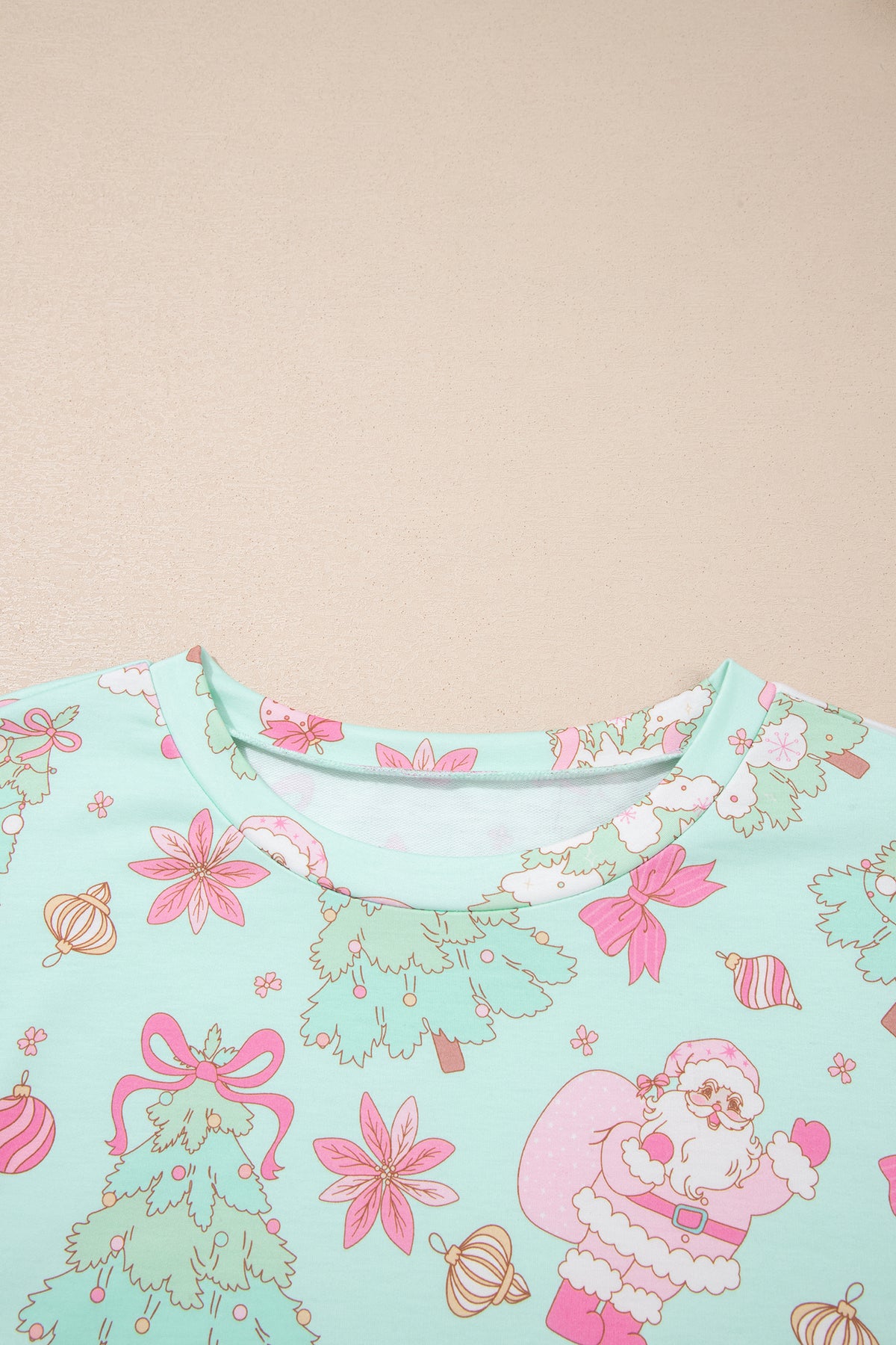 Green Abstract Print Long Sleeve Lounge Set