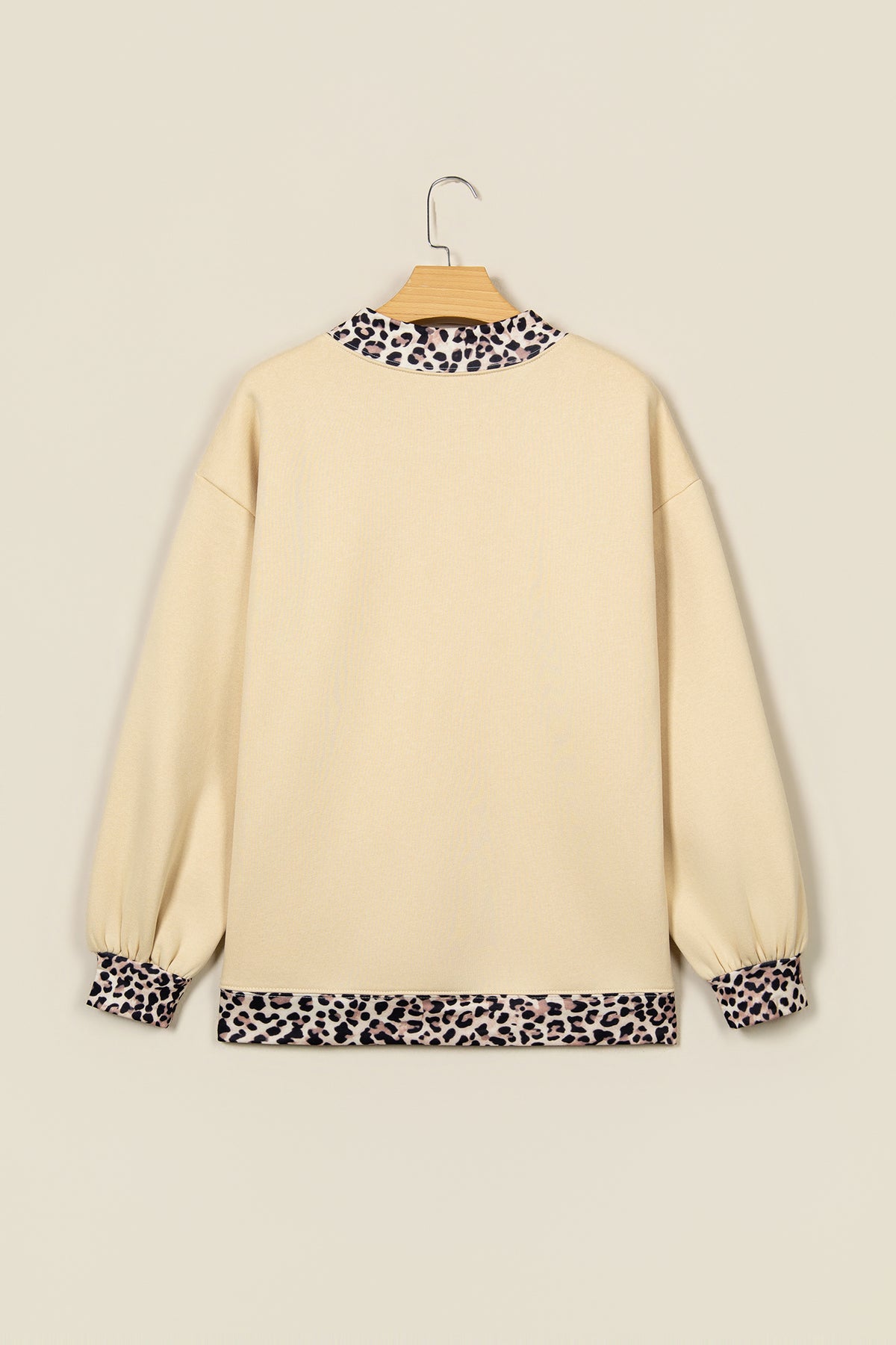 Dirty blue Polka Dot Trim High Neck GRACE Sweatshirt