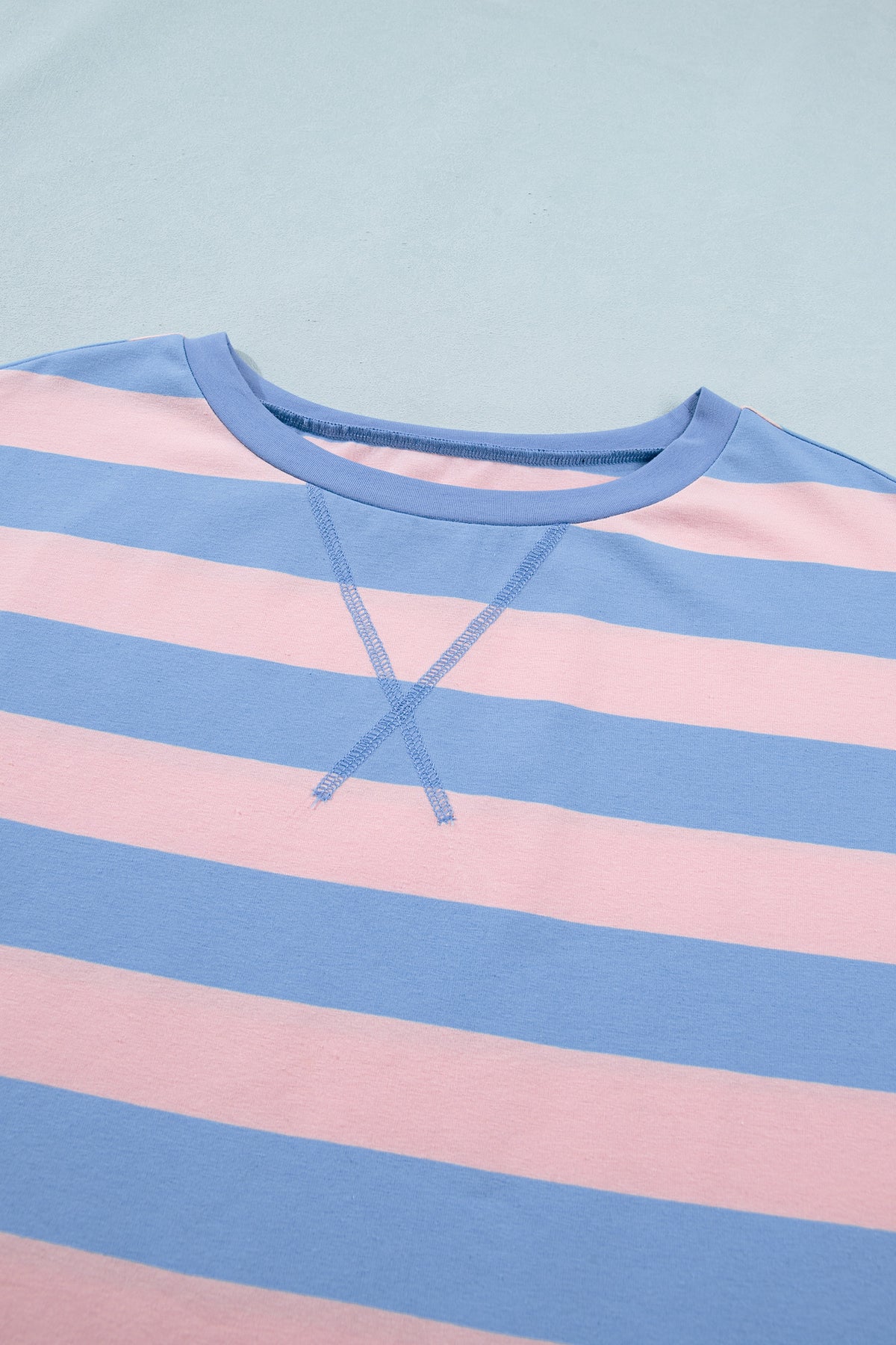 Women's Pink Stripe Dolman Tee Skort Athletic Two-Piece Set