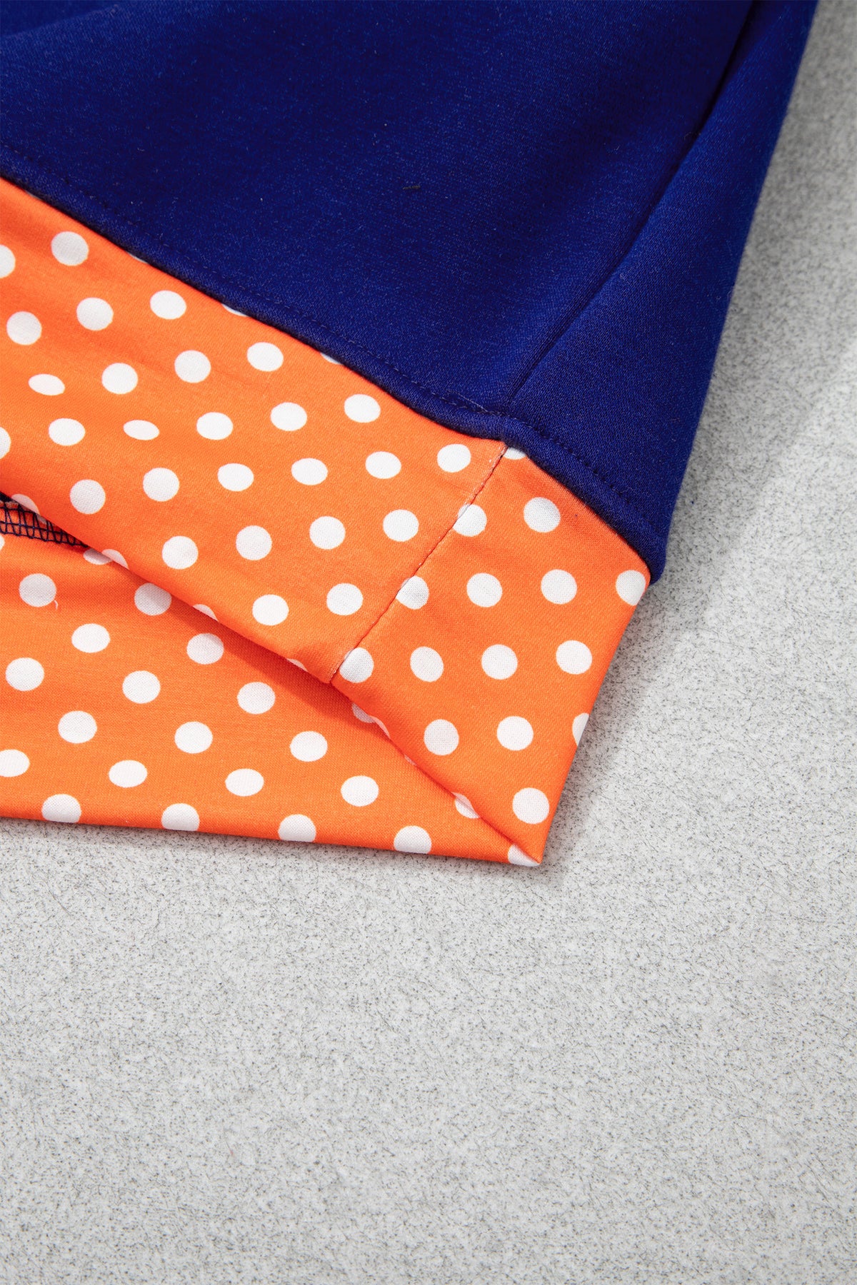 Dirty blue Polka Dot Letter Print Mock Neck Sweatshirt