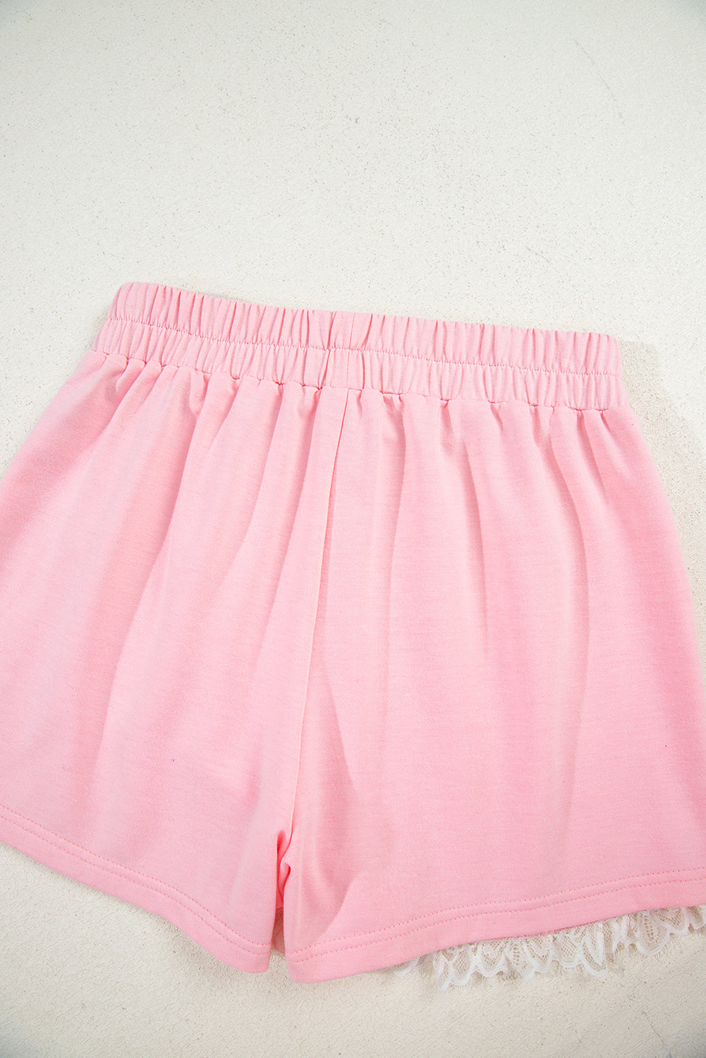 Pink Lace Embellished Peter Pan Collar Sweatshirt and Skort Two Piece Set