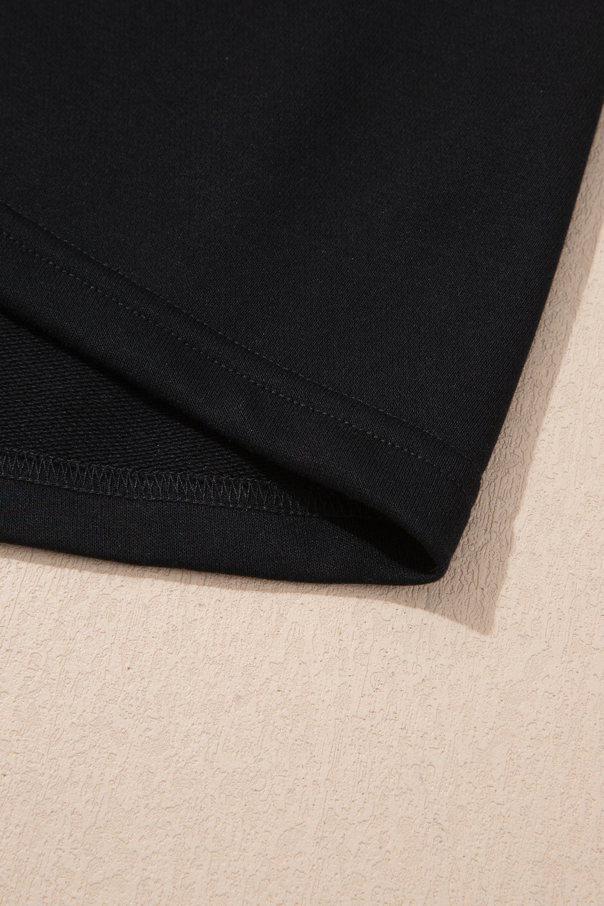 Black Solid V-Neck Tunic Shift Long-Sleeve Plus Size Blouse