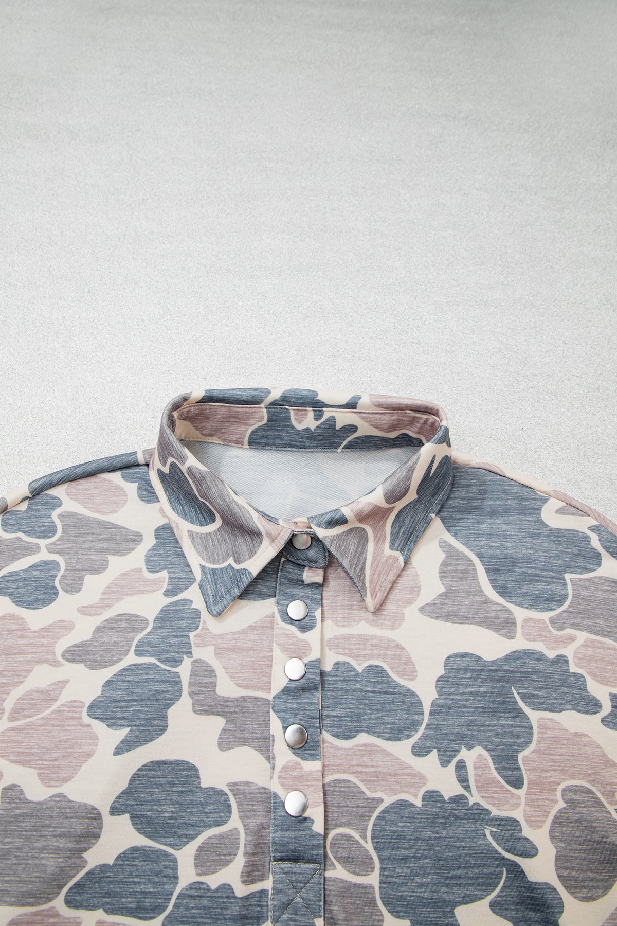 Multicolour Camouflage Collar Pullover Sweatshirt