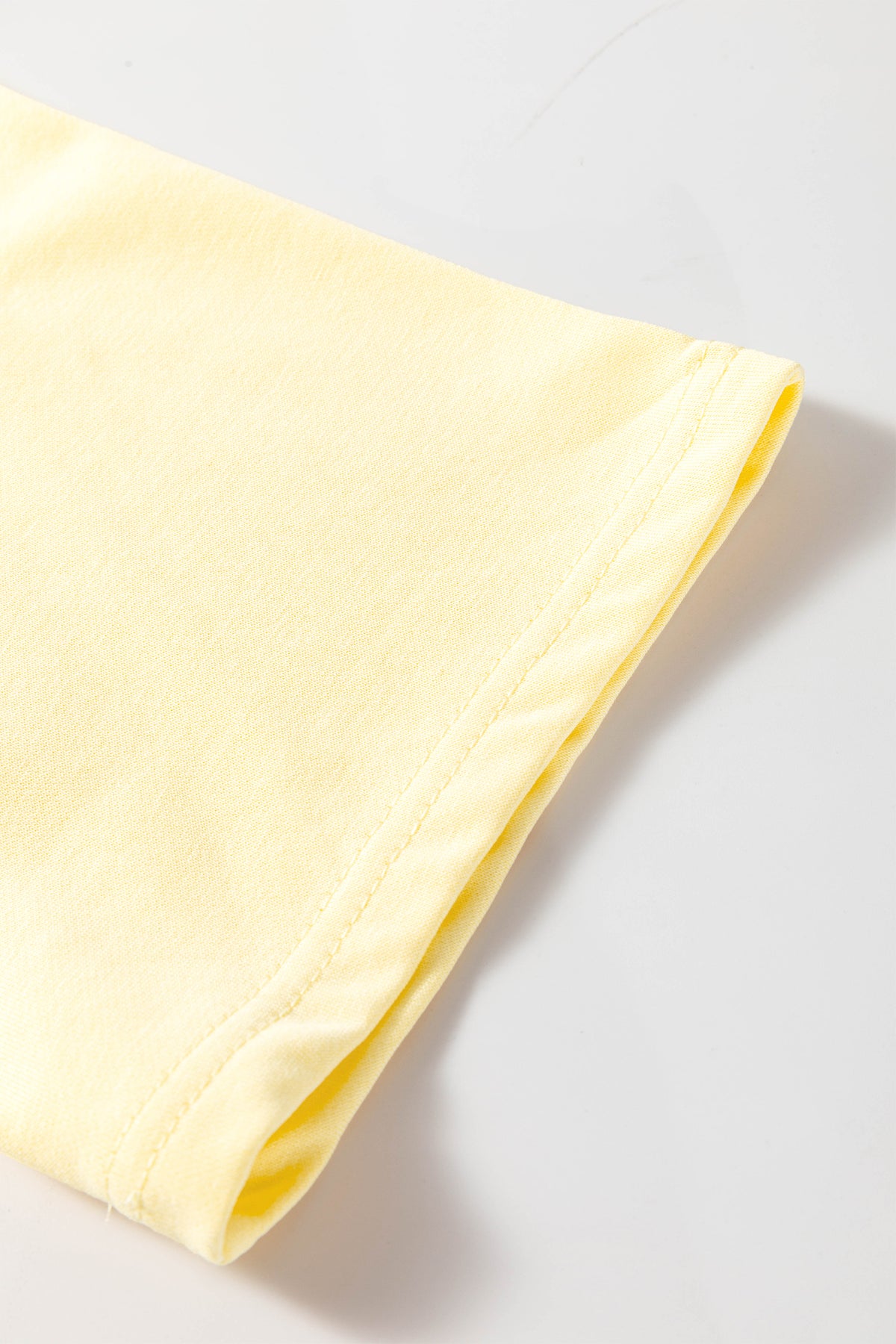 Yellow Cream Eyelet Embroidered Lace Splicing Sleeve T Shirt Dress