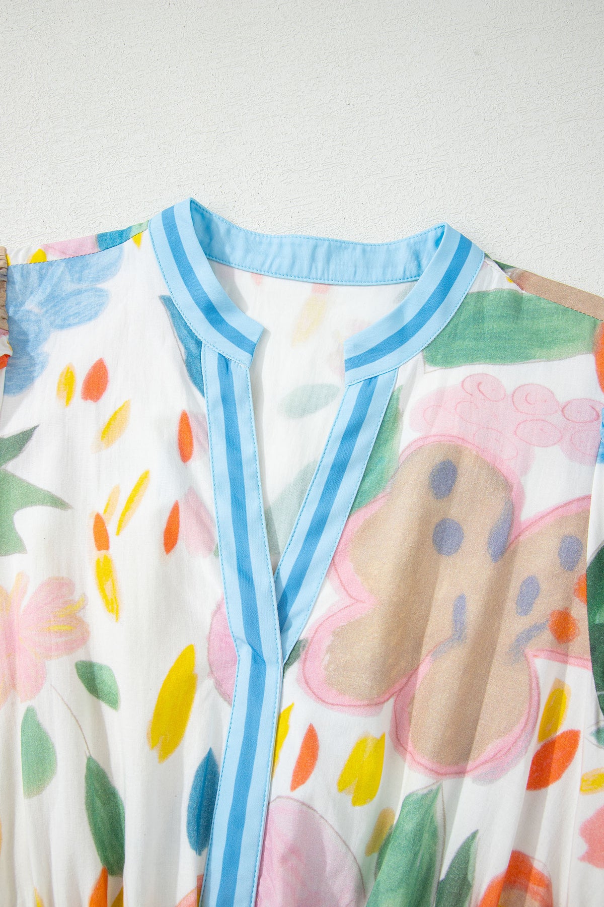 Multicolour Floral V-Neck Midi Dress