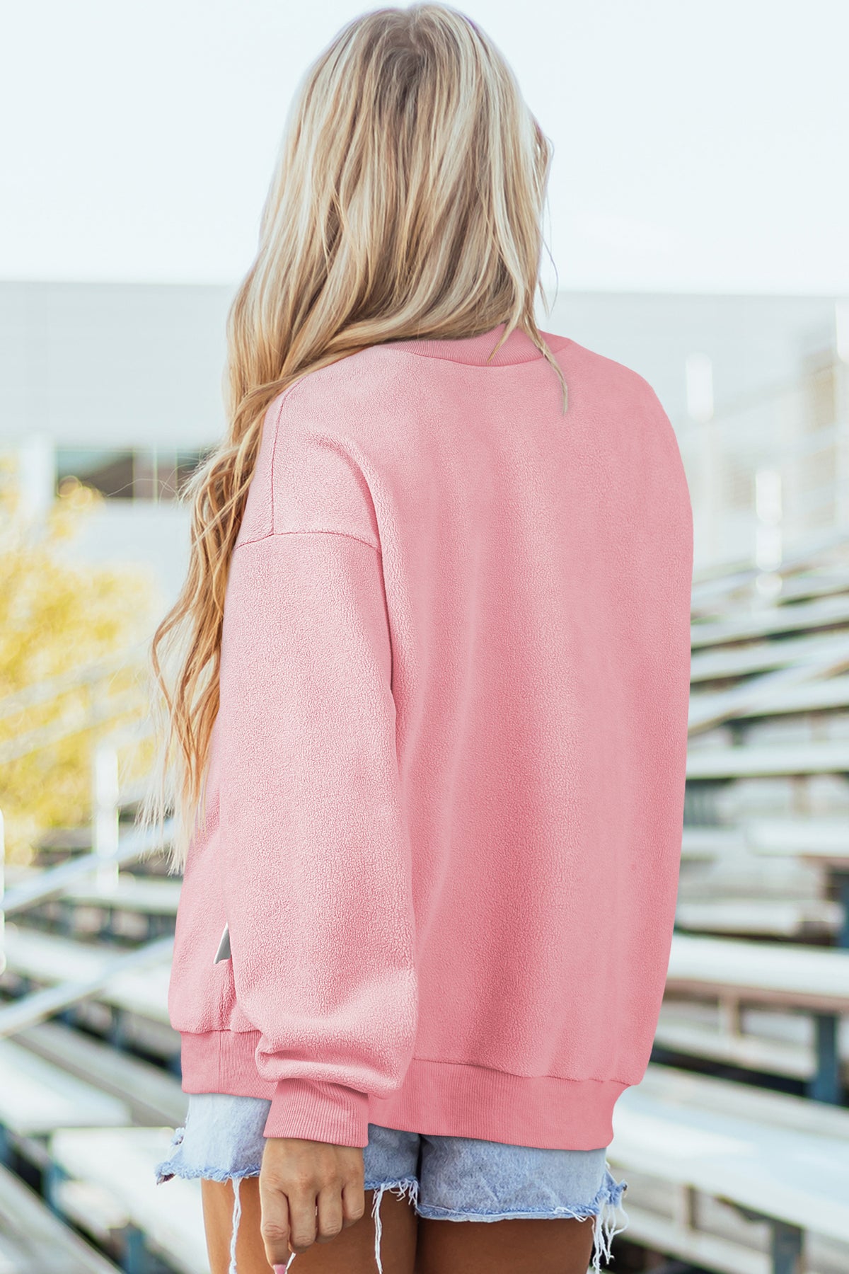 Bluing Oversize Reversible Mock Neck Sweatshirt
