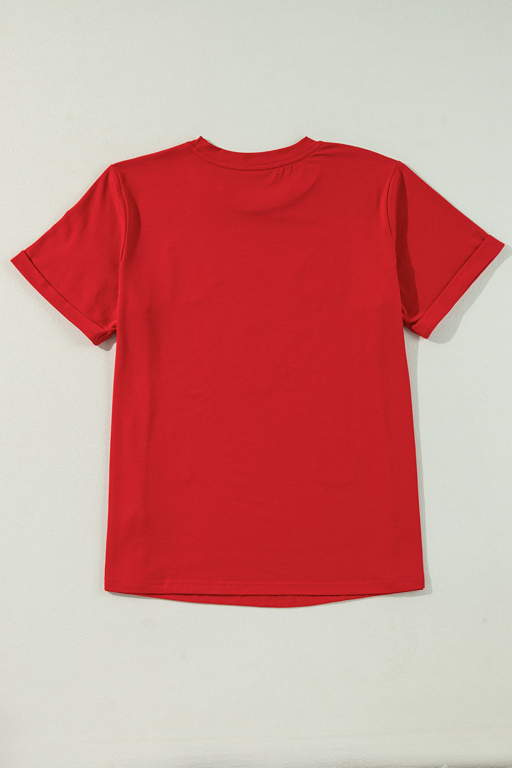 Red Sequined Christmas Tree Graphic Crewneck T-Shirt