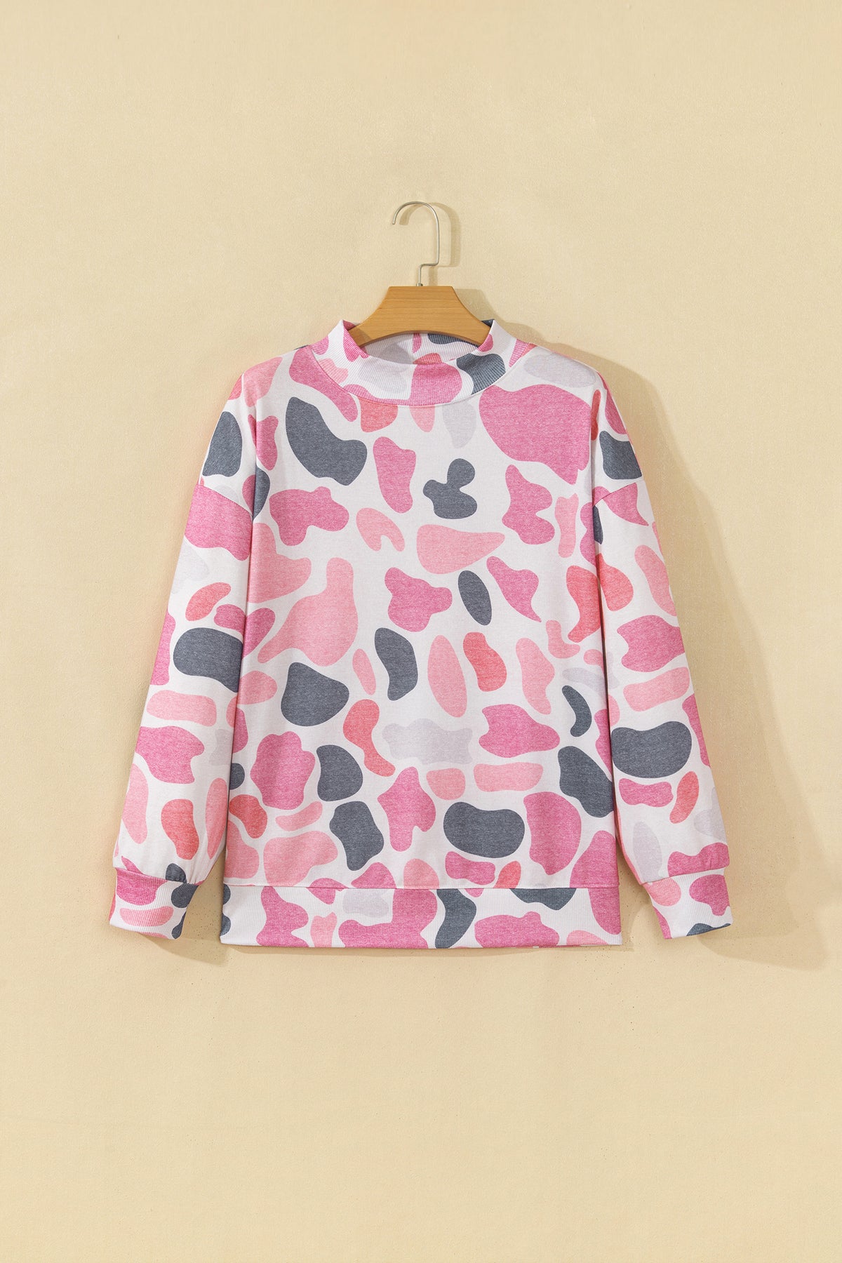 Sky Blue Camouflage Western Style Sweatshirt