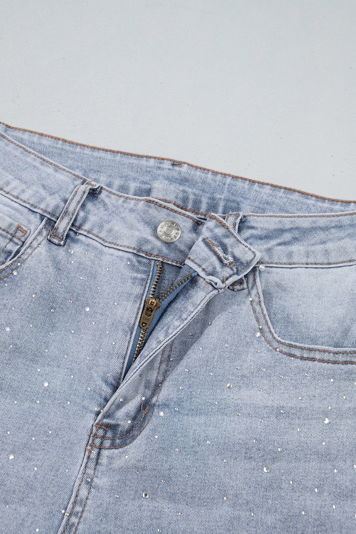 Beau Blue Sparkle Western Casual Shift Jeans