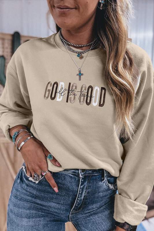 Jet Stream GOD IS GOOD Western Embroidered Sweatshirt