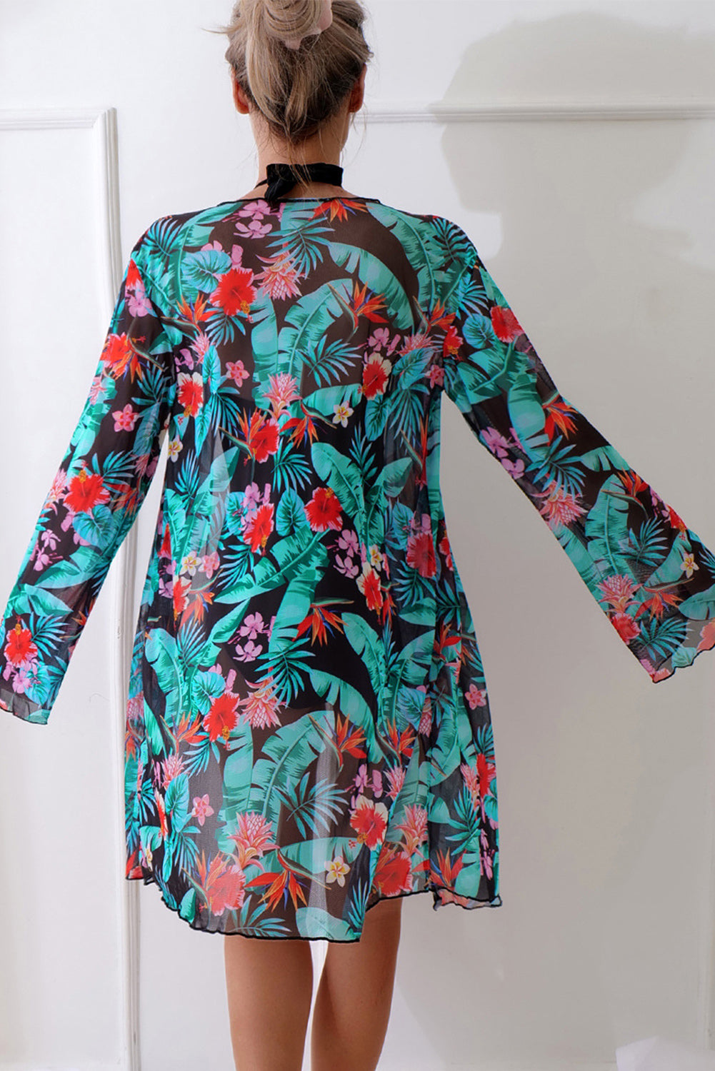 Black Halter Monokini & Floral Cover-Up