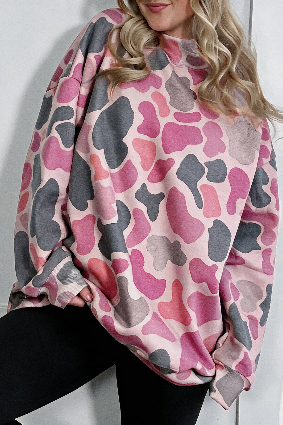 Sky Blue Camouflage Western Style Sweatshirt