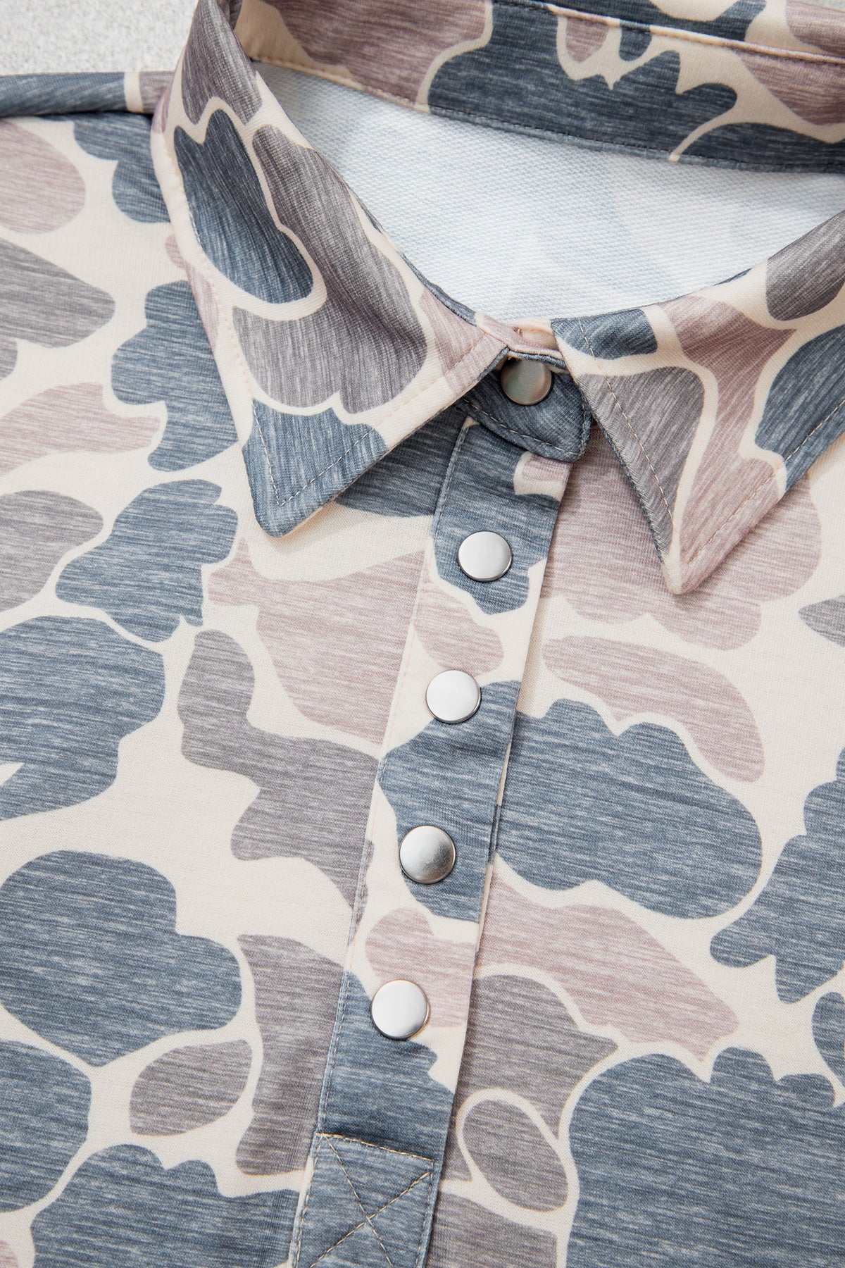 Multicolour Camouflage Collar Pullover Sweatshirt