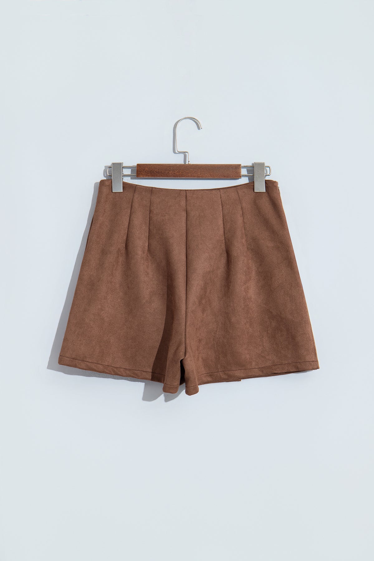 Dark Khaki Gold Button Asymmetric Wrapped Mini Skirt