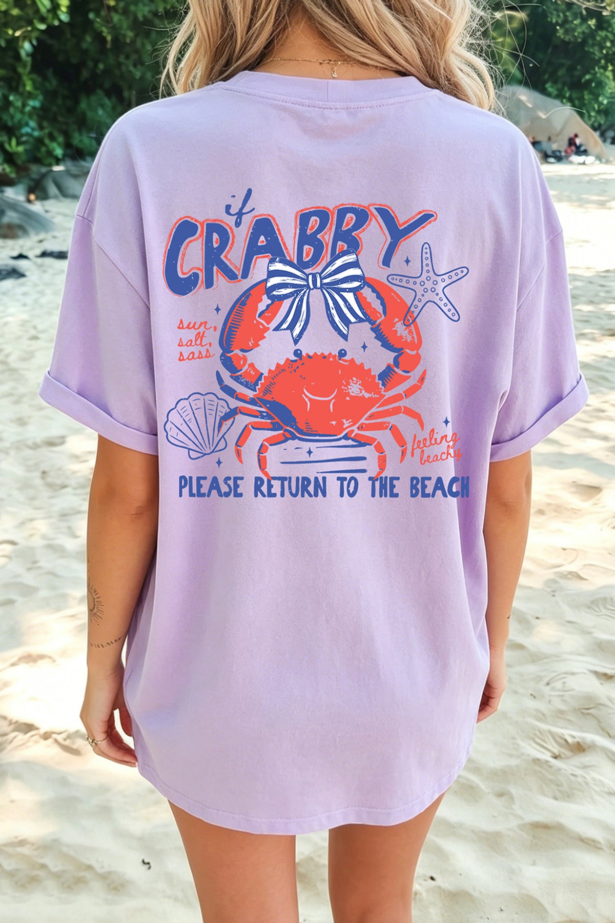 Orchid Petal CRABBY Beach Day Graphic T-Shirt