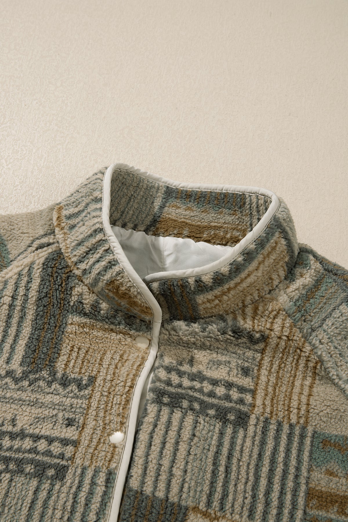 Green Western Print Fleece Pullover Fit Sweatshirt