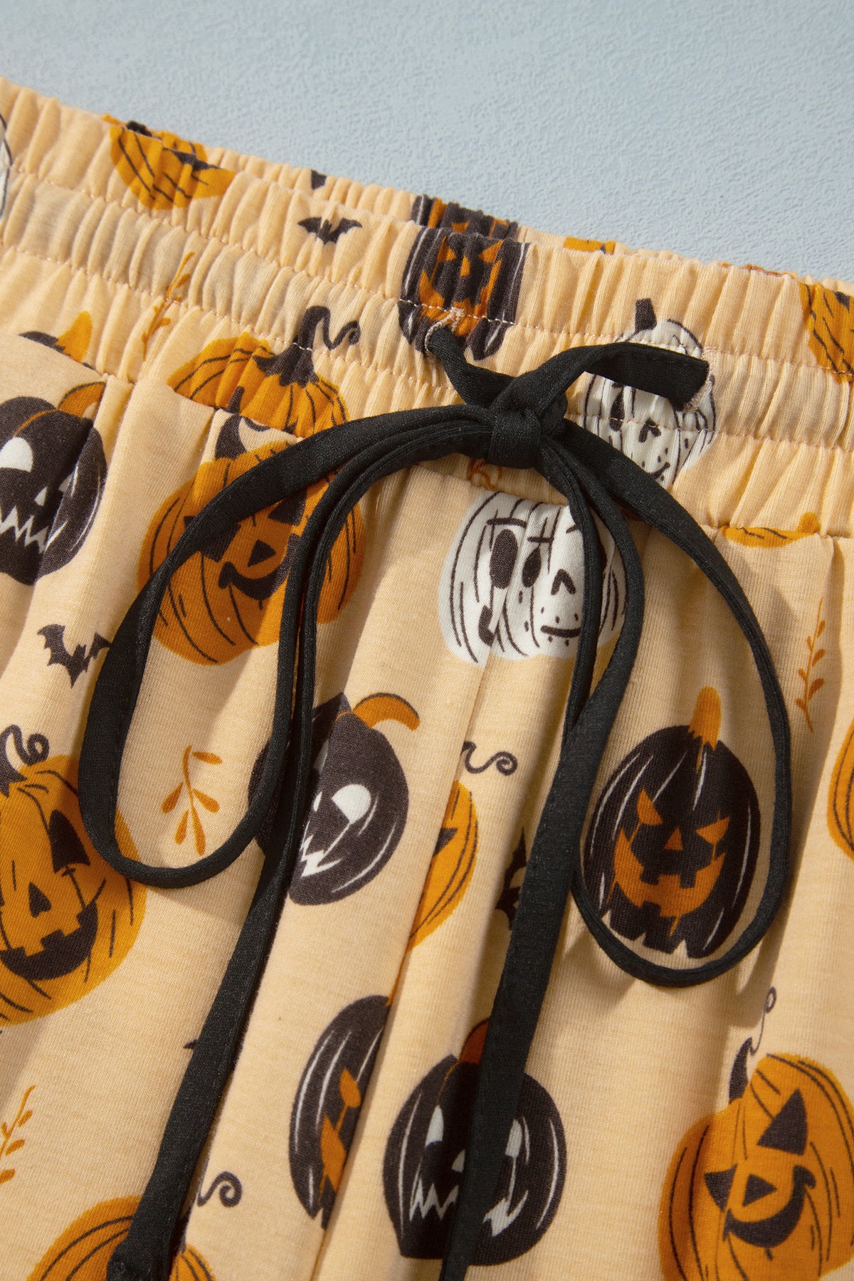 Orange Halloween Pumpkin Print Long Sleeve Lounge Set