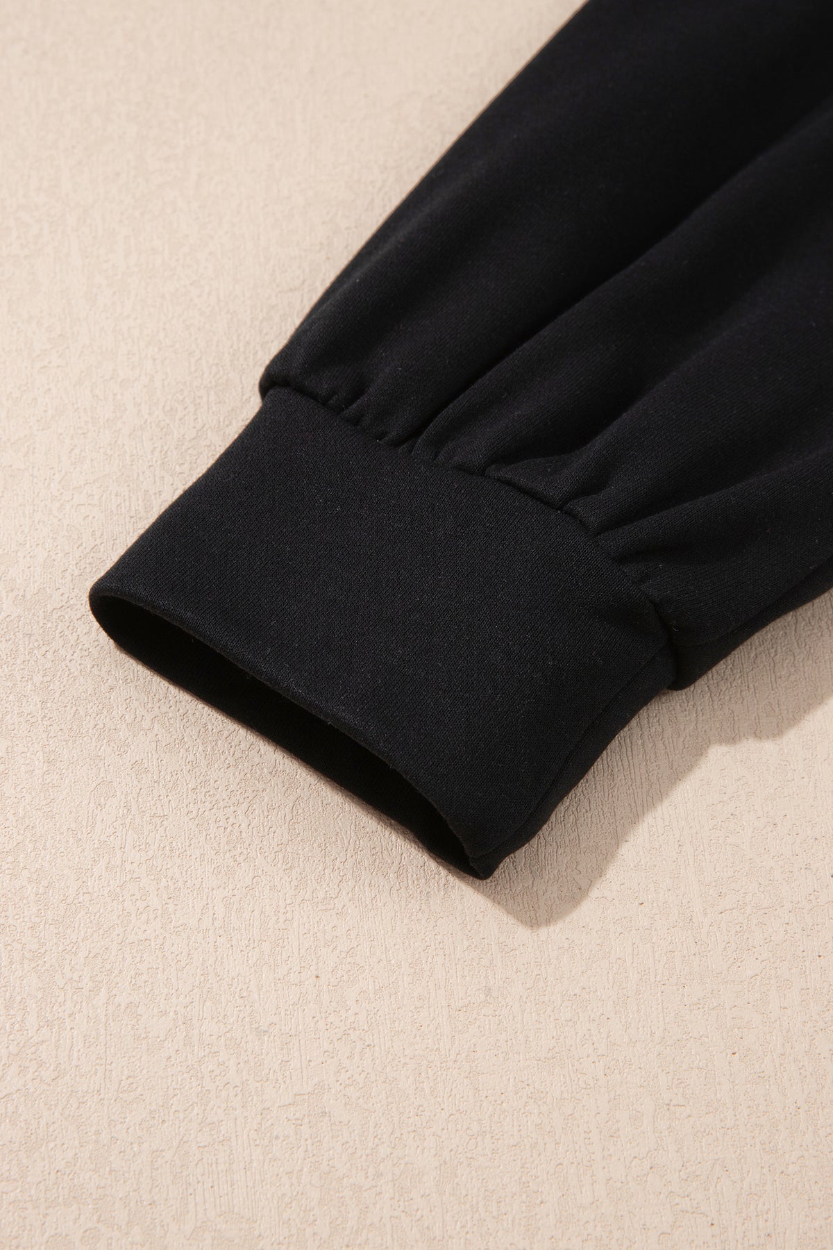 Black Solid V-Neck Tunic Shift Long-Sleeve Plus Size Blouse
